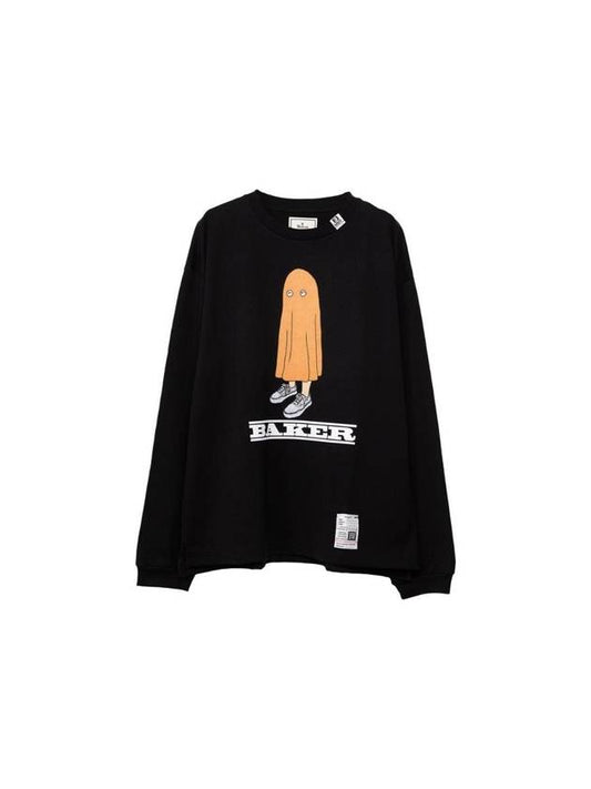 Baker Printed Long Sleeve T-Shirt Black - MIHARA YASUHIRO - BALAAN 1