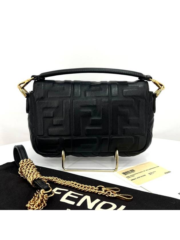 Mini Baguette Chain Cross Bag Black 8BS017 - FENDI - BALAAN 3