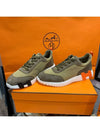 Men s Bouncing Sneakers Mesh Khaki H Black Orange Two tone - HERMES - BALAAN 4