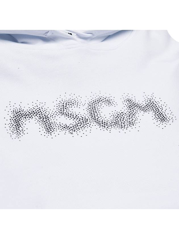 Rhinestone Logo Hoodie White - MSGM - BALAAN 6