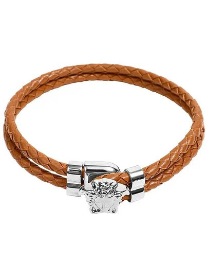 Medusa Braided Leather Bracelet Brown - VERSACE - BALAAN 2