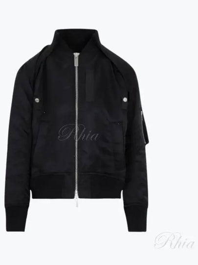 Zip-Up Detail Bomber Jacket Black - SACAI - BALAAN 2