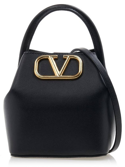 V Logo Micro Bucket Bag Black - VALENTINO - BALAAN 2