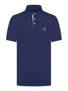 Logo Cotton Polo Shirt Navy - BRUNELLO CUCINELLI - BALAAN 2