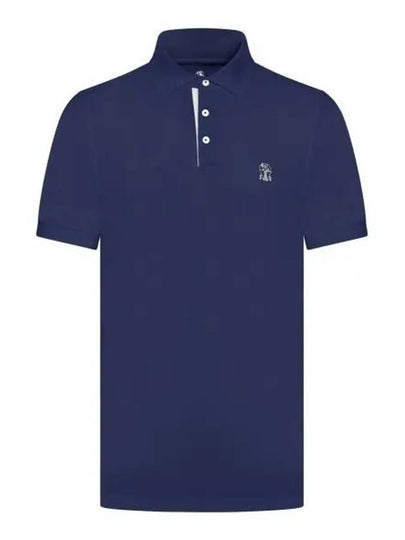 Logo Cotton Polo Shirt Navy - BRUNELLO CUCINELLI - BALAAN 2