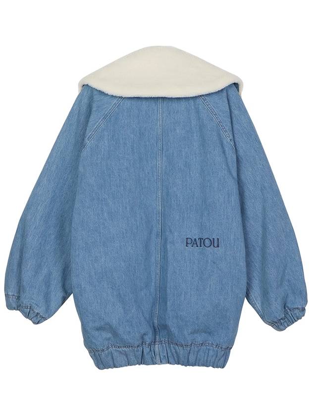 Big Neck Shearling Denim Jacket Light Blue - PATOU - BALAAN 3