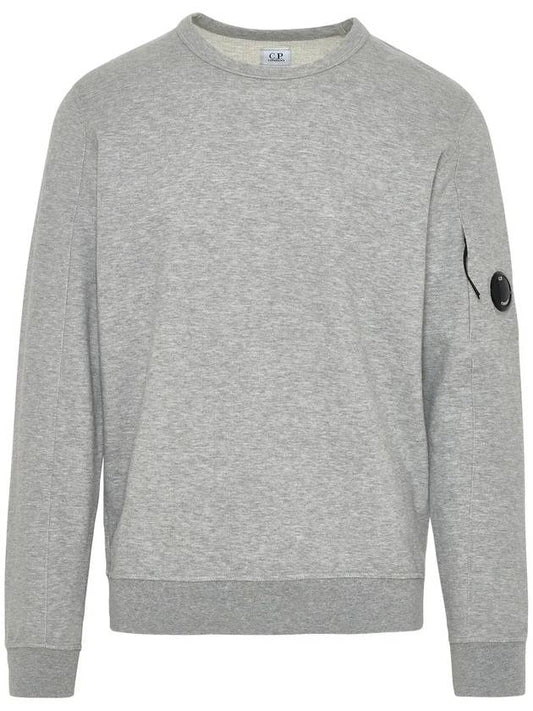 Men's Light Fleece Lens Wappen Sweatshirt Gray - CP COMPANY - BALAAN.