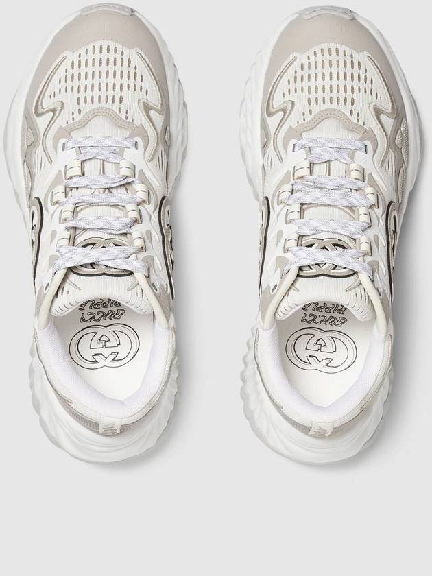 Interlocking G Ripple Low Top Sneakers White Grey - GUCCI - BALAAN 5