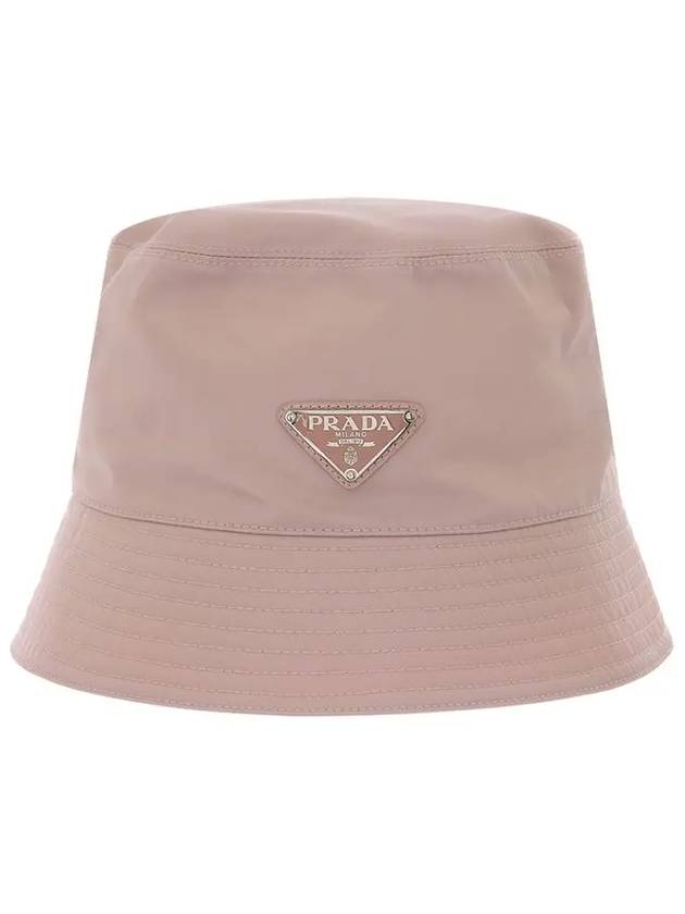 Re-Nylon Triangle Logo Bucket Hat Alabaster Pink - PRADA - BALAAN 3