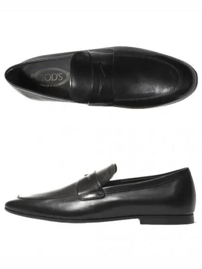 Men's Small Logo Leather Penny Loafer Black - TOD'S - BALAAN 2