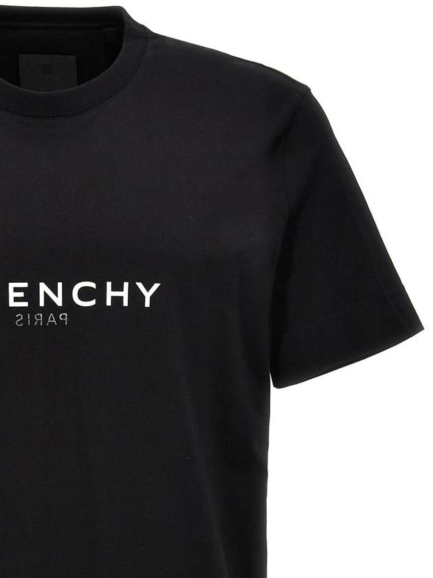 Men's Reverse Logo Round Slim Short Sleeve T-Shirt Black - GIVENCHY - BALAAN 4