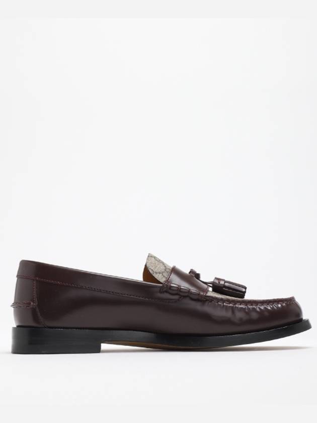 Tassel GG Supreme Canvas Leather Loafers Brown - GUCCI - BALAAN 5