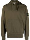 Signature Logo Patch Hoodie Olive - STONE ISLAND - BALAAN 1