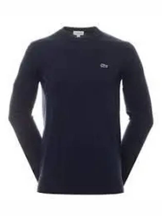 Embroidery Logo Crewneck Cotton Sweatshirt Navy - LACOSTE - BALAAN 2