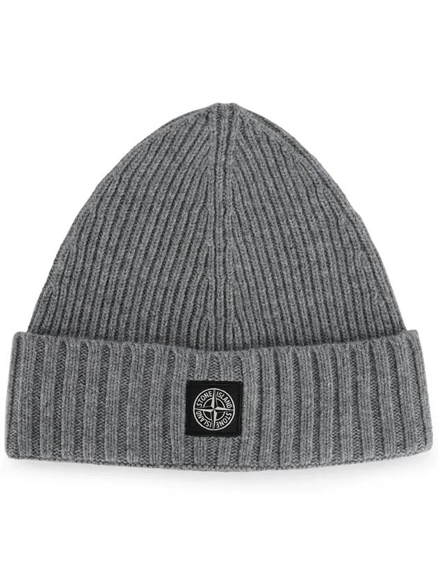 Stone Kids Logo Patch Wool Knit Beanie Gray 7916N03Z3 V0M67 - STONE ISLAND - BALAAN 3