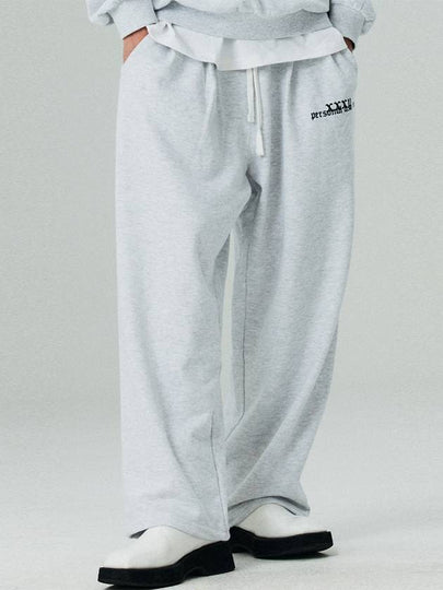 2 Tuck Wide Sweatpants White Melange - LMN3011 - BALAAN 2