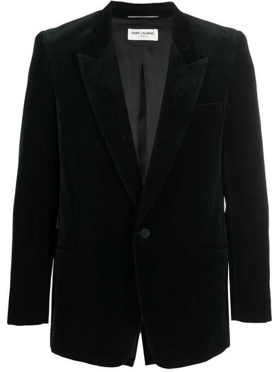 Men's Single Breasted Jacket Green - SAINT LAURENT - BALAAN 2