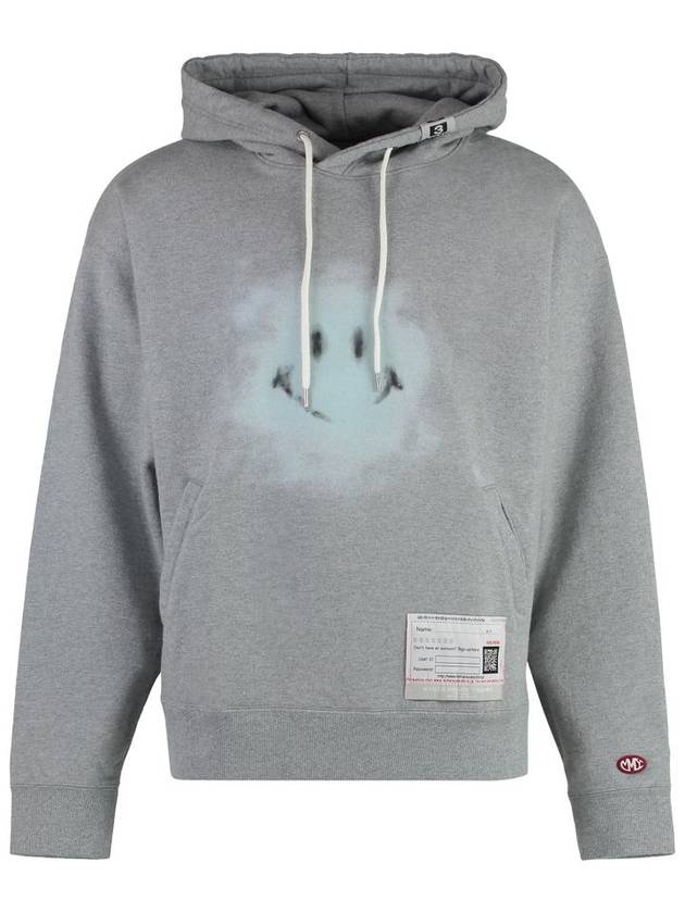 Smile Print Cotton Hoodie Grey - MAISON MIHARA YASUHIRO - BALAAN 2