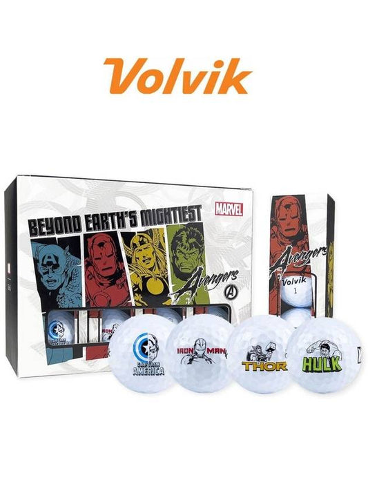 Marvel Avengers Character 3 Piece Golf Ball 12 Ball Set White Golf Ball - VOLVIK - BALAAN 1