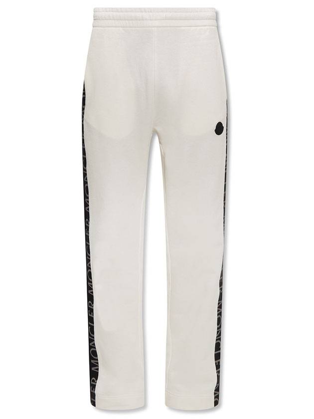 logo patch straight pants white - MONCLER - BALAAN 1