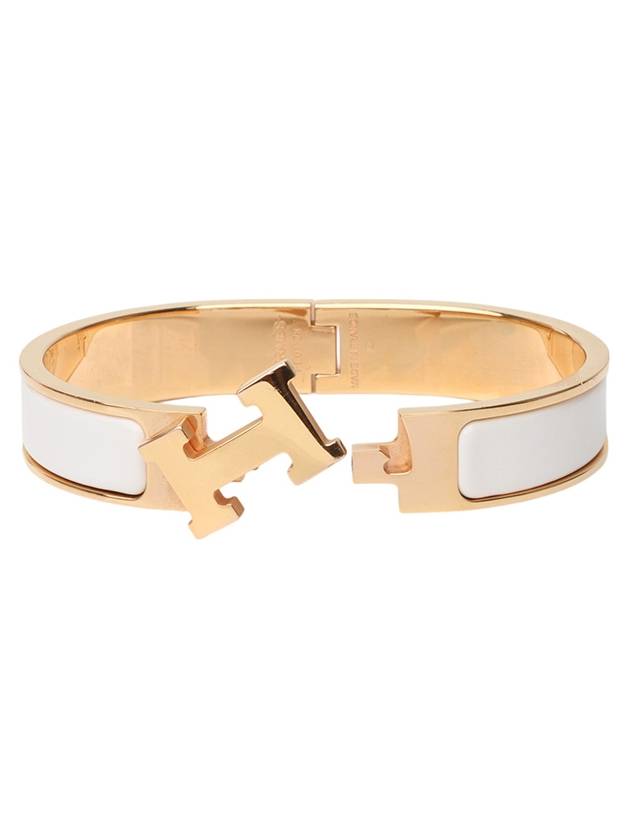 H700001 Yellow Gold White Clickash PM Bracelet 34190 3 - HERMES - BALAAN 4