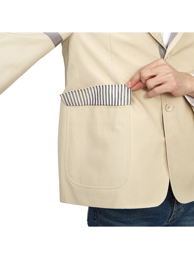 Single Breasted Button Blazer Jacket Beige - THOM BROWNE - BALAAN 10