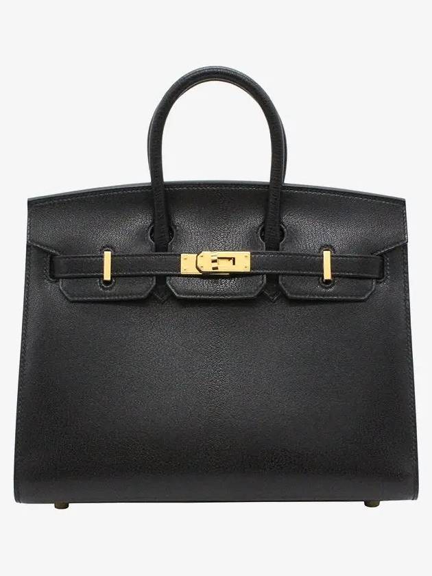 Birkin 25 Sellier Leather Tote Bag Noir - HERMES - BALAAN 2