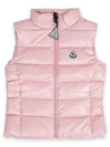 Kids GHANY logo patch padded vest pink 1A52810 68950 523 12 14A adult wearable - MONCLER - BALAAN 2