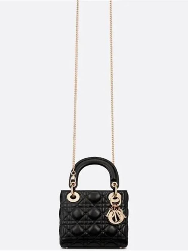 Lady Cannage Small Lambskin Tote Bag Black - DIOR - BALAAN 8