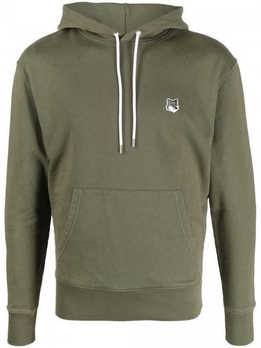 Grey Foxhead Patch Classic Cotton Hoodie Khaki Grey - MAISON KITSUNE - BALAAN 1