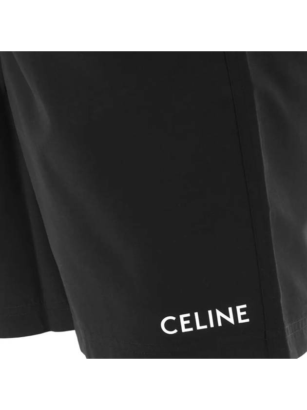 Logo Print Nylon Swimming Shorts Black - CELINE - BALAAN 5