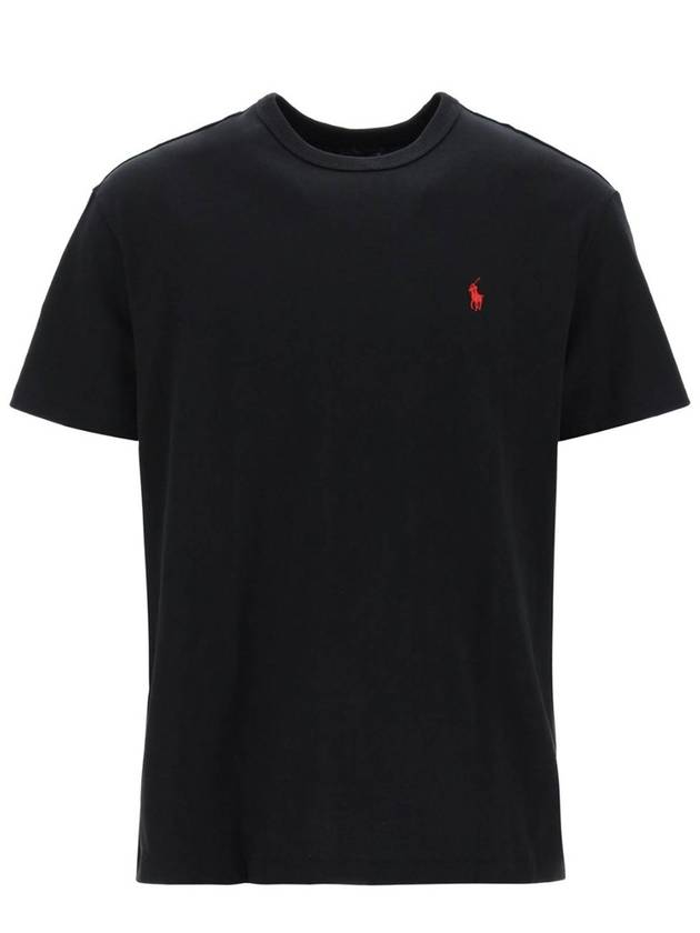 Polo Pony Logo Short Sleeve TShirt Black 710811284 001 - RALPH LAUREN - BALAAN 1