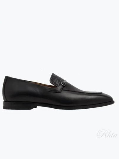 Moccasin Gancini Ornament Leather Loafers Black - SALVATORE FERRAGAMO - BALAAN 2