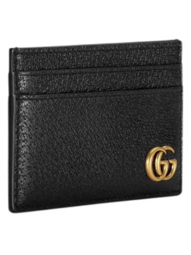 Gold Hardware GG Marmont Card Wallet Black - GUCCI - BALAAN 3