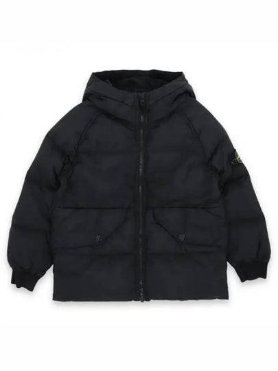 Kids Wappen Patch Hooded Padding Black - STONE ISLAND - BALAAN 2