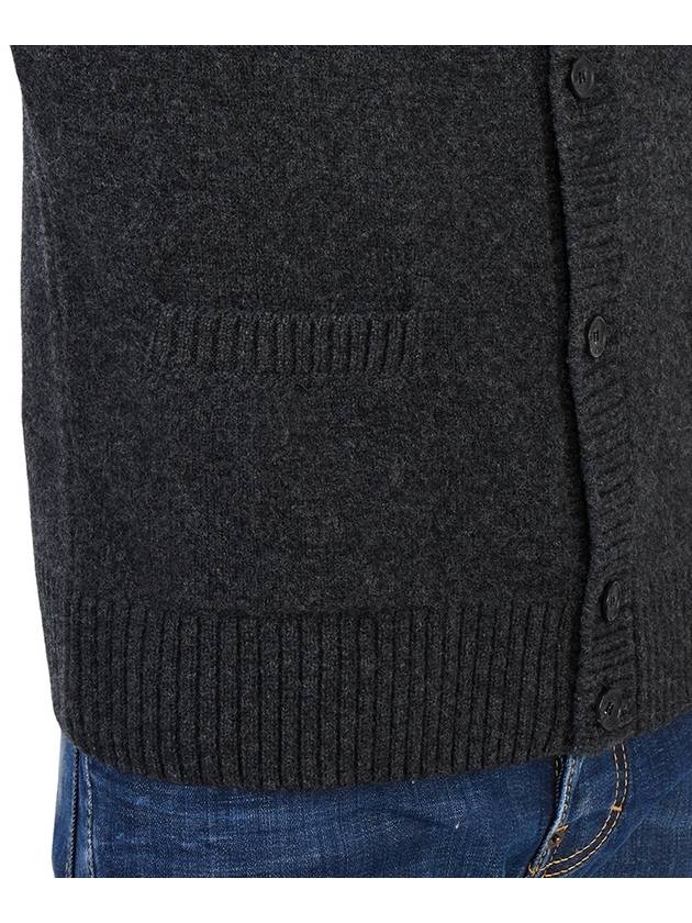 Baby Fox Patch Cosy Cardigan Dark Grey - MAISON KITSUNE - BALAAN 10