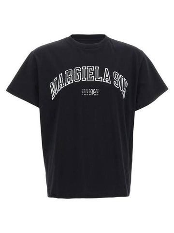 Logo Print Short Sleeve T-Shirt Black - MAISON MARGIELA - BALAAN 1