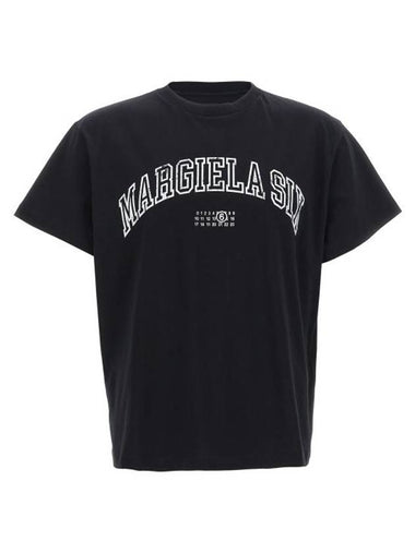 Logo Print Short Sleeve T-Shirt Black - MAISON MARGIELA - BALAAN 1