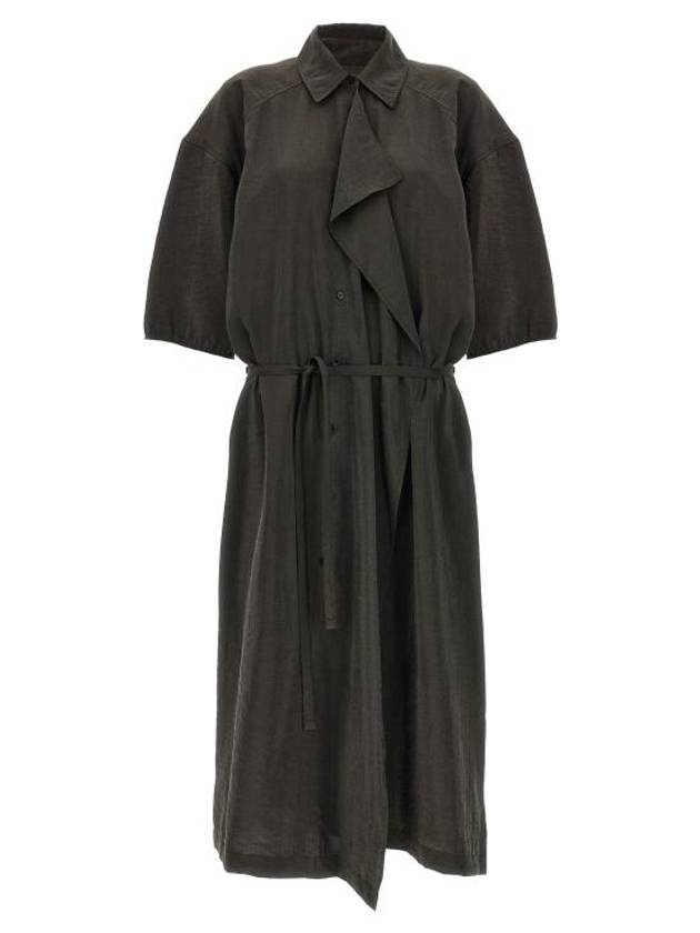 Asymmetrical Shirt Midi Dress Dark Espresso - LEMAIRE - BALAAN 1