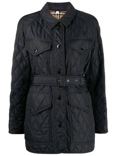 Diamond Quilted Nylon Canvas Field Jacket Black - BURBERRY - BALAAN 2