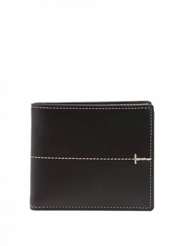 Men's Bi-Fold Stitch Half Wallet Black - TOD'S - BALAAN 1