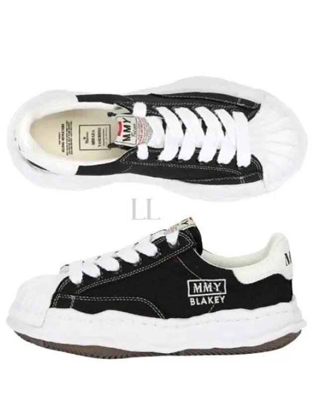 Blakey OG Sole Canvas Low Top Sneakers Black White - MAISON MIHARA YASUHIRO - BALAAN 2