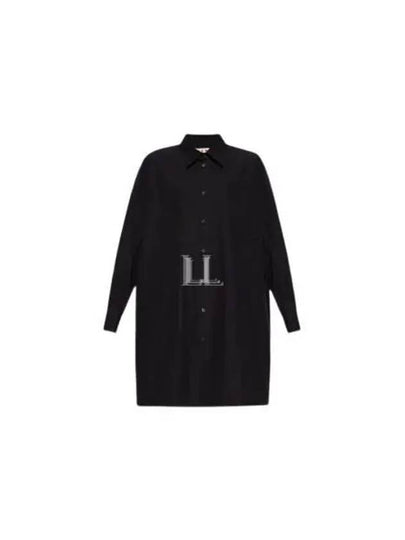 Women's Cotton Shirt Midi Dress Black - MARNI - BALAAN 2