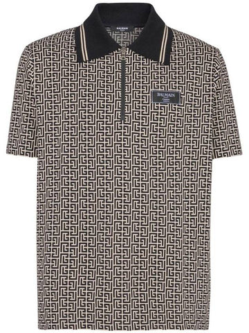 Balmain Labyrinth Polo Shirt With Jacquard Effect - BALMAIN - BALAAN 1