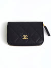 Classic Zipped Coin Purse Grained Calfskin & Gold Black - CHANEL - BALAAN 2