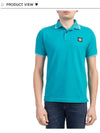 Men's Two Line Wappen Patch Cotton Short Sleeve Polo Shirt Blue - STONE ISLAND - BALAAN 4