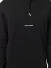 Men's Chest Small Logo Hoodie Black - SAINT LAURENT - BALAAN 4