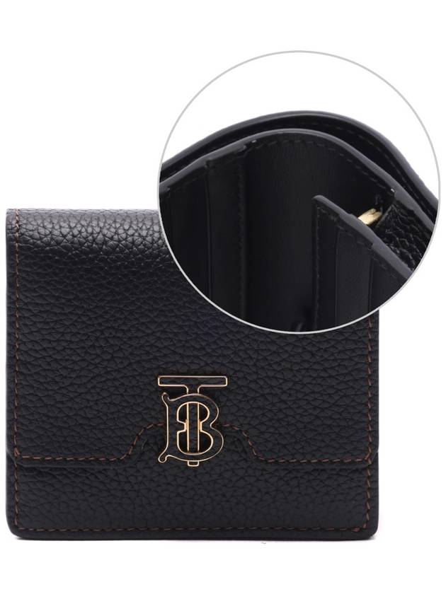 TB Grainy Leather Half Wallet Black - BURBERRY - BALAAN 3