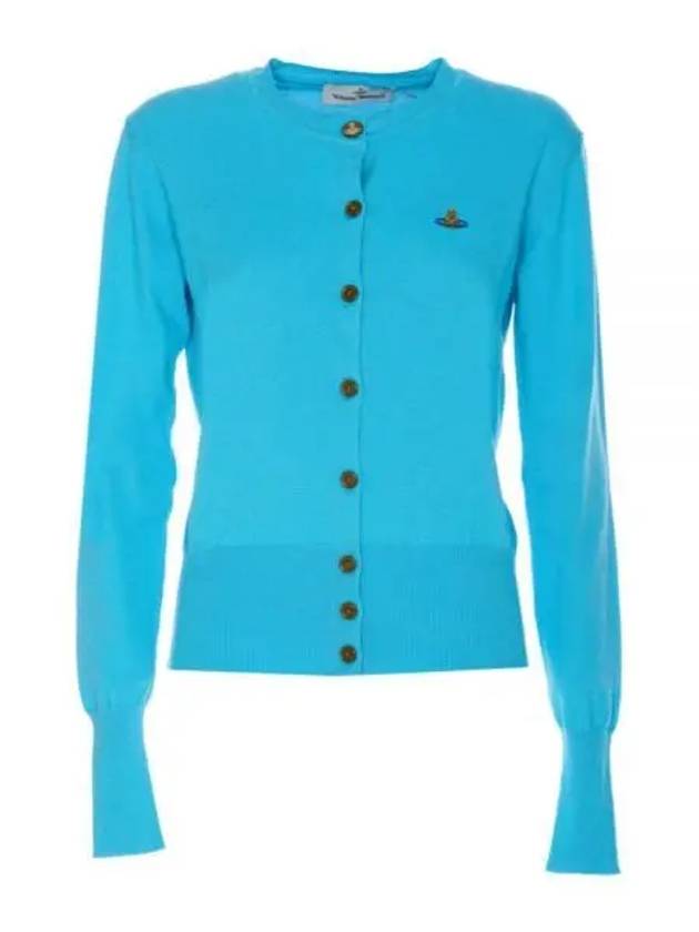 Logo Patch Cardigan Blue - VIVIENNE WESTWOOD - BALAAN 2