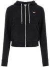 Tricolor Fox Patch Cotton Zip-Up Hoodie Black - MAISON KITSUNE - BALAAN 1